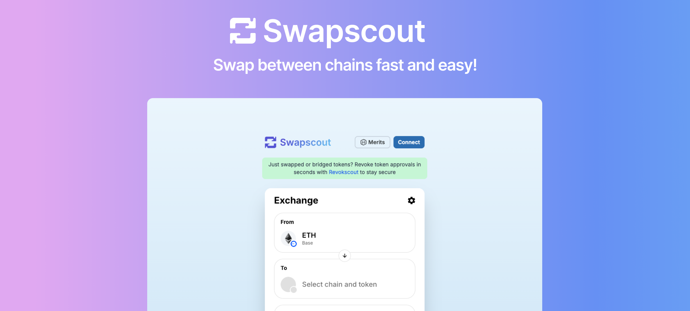 Swapscout - Swap tussen ketens snel en gemakkelijk.Aangedreven door BlockScout! media 2