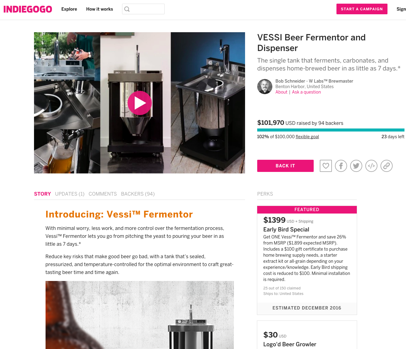 VESSI Beer Fermentor and Dispenser gallery image