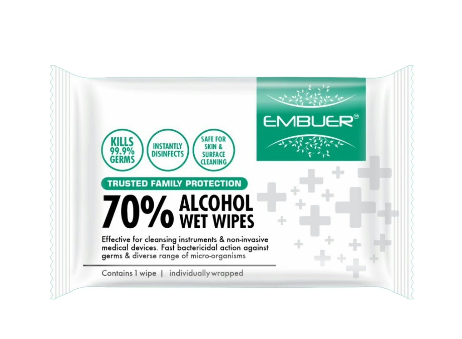 Embuer 70% Alcohol Wet Wipes Sachet