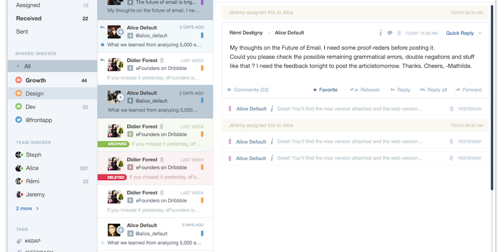 Front 2.0 - Shared team inboxes to manage Email, Twitter, SMS & more ...