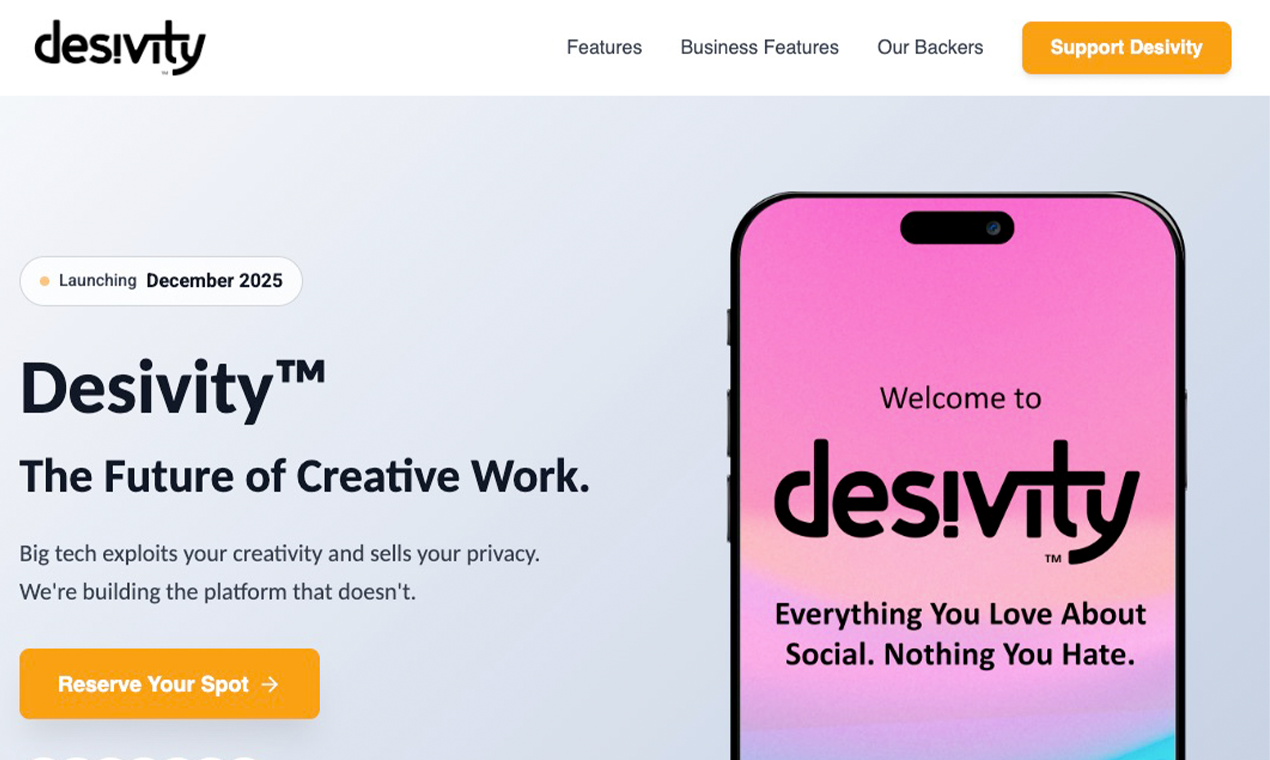Welcome to The Future of Creative Work. - Main screenshot showing features and interface