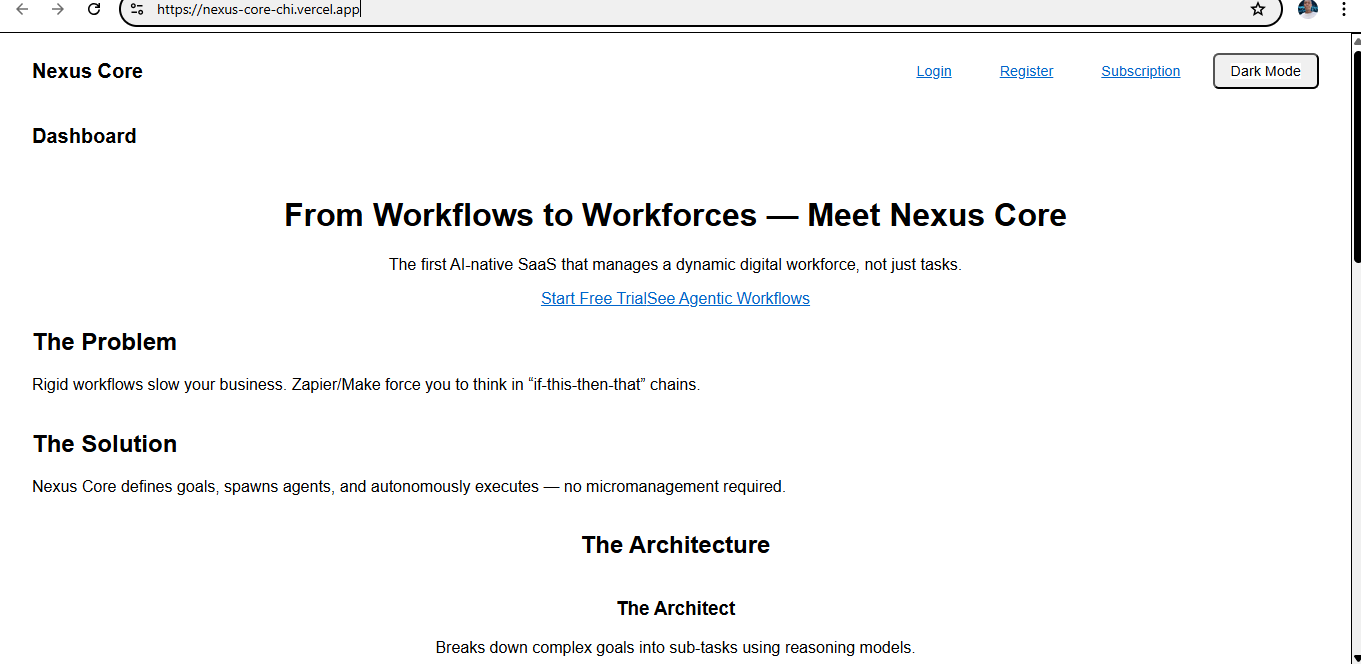 Nexus Core - Main product screenshot demonstrating key features and user interface