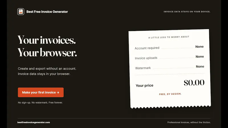 Best Free Invoice Generator screenshot 1 (video preview)