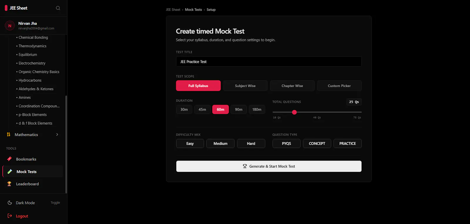 JEEA2Z - Structured JEE Problem Tracker screenshot 3