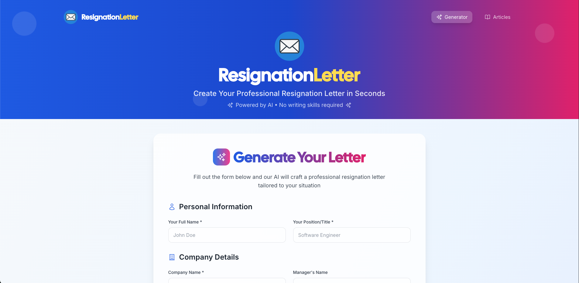 Média Lettre de démission - Lettres de démission sans stress, alimentées par l'IA 2