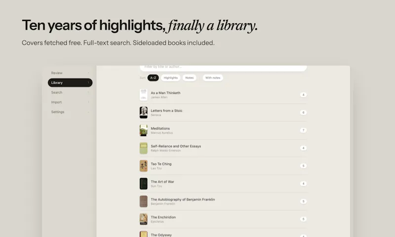 Rereader screenshot 3
