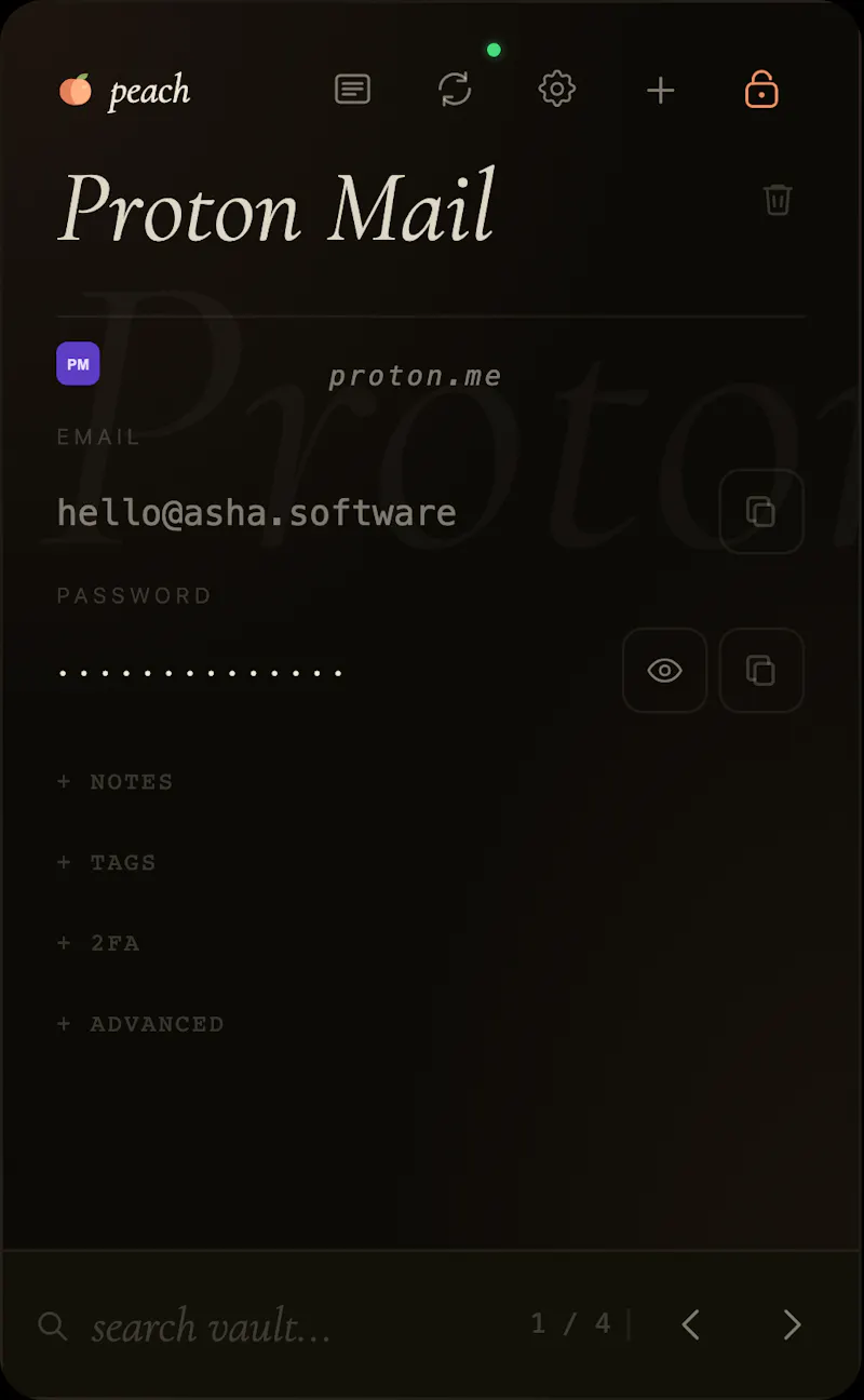 Peach Password Manager screenshot 2