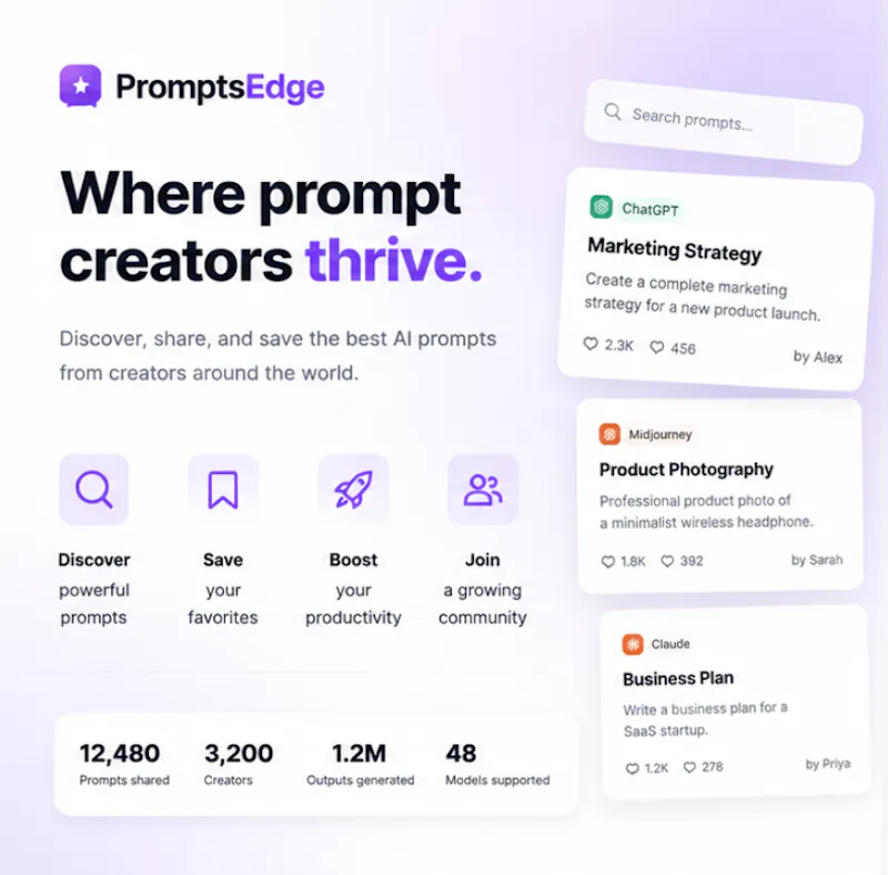 PromptsEdge — Where words become worlds screenshot 1