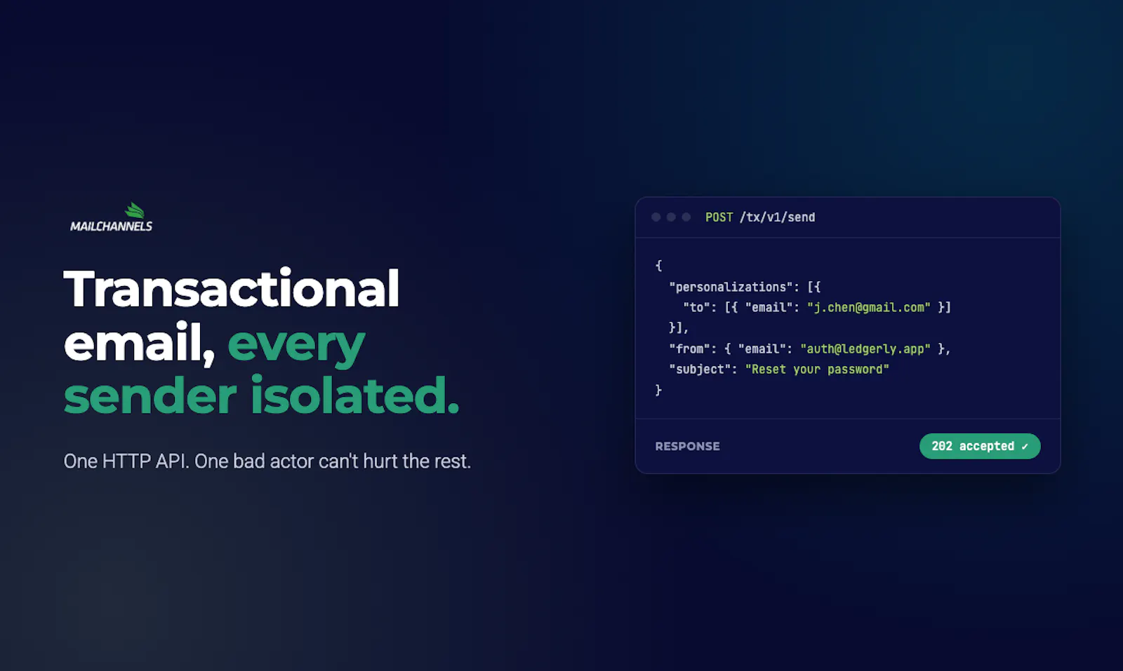 MailChannels Email API screenshot 1