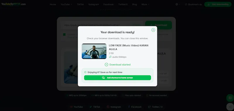 YouTubeToMP3X screenshot 3