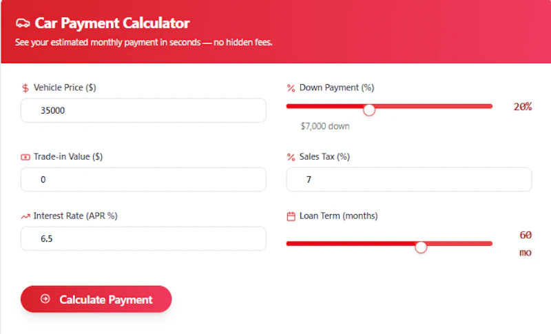 AutoTechSpot Car Loan Calculator screenshot 1
