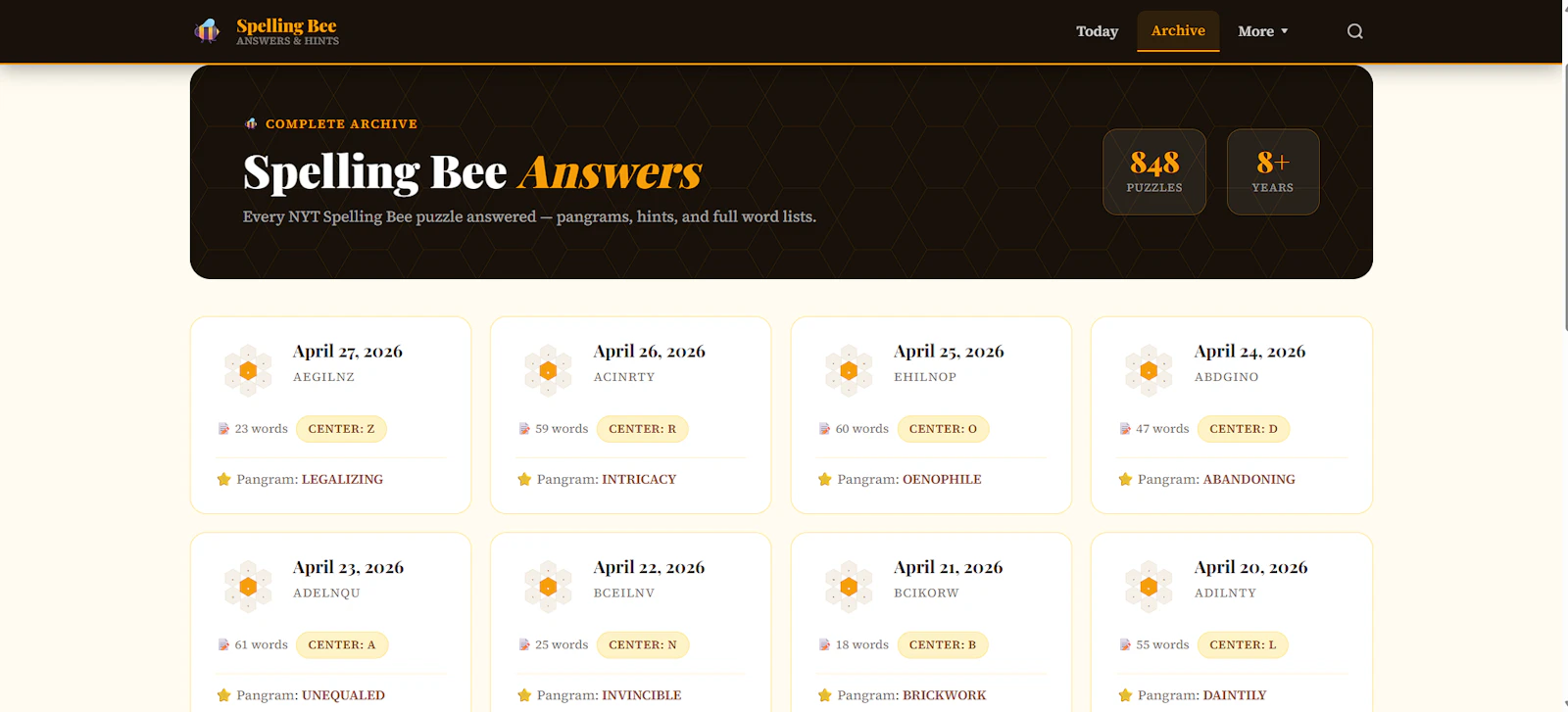NYT Spelling Bee Helper screenshot 2