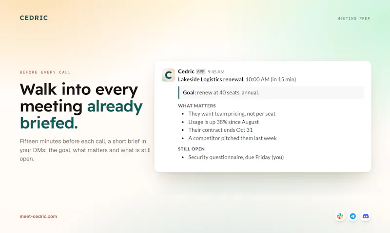 Cedric AI Teammate for Startups screenshot 5