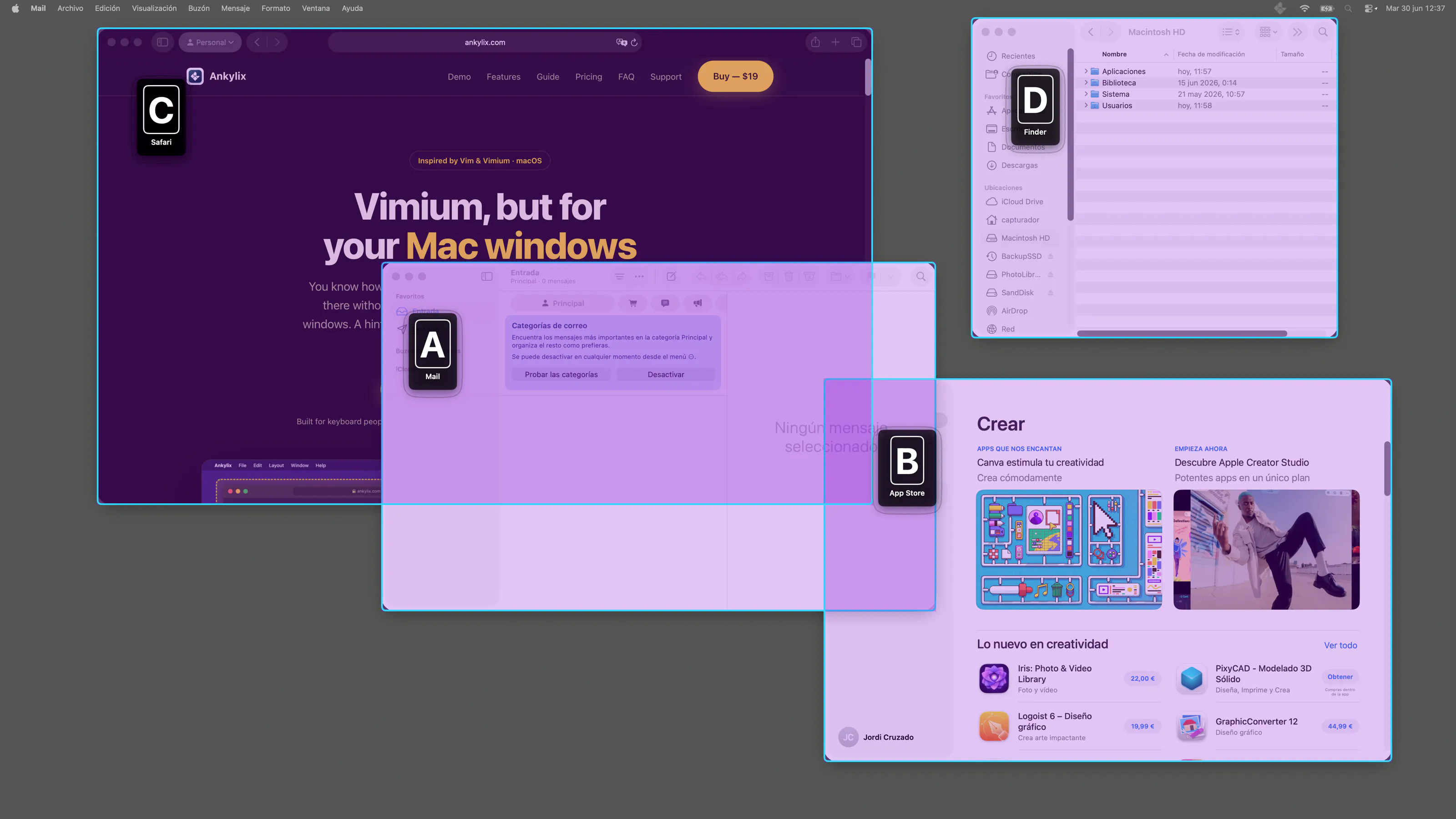 Ankylix — Vimium for your Mac windows gallery image