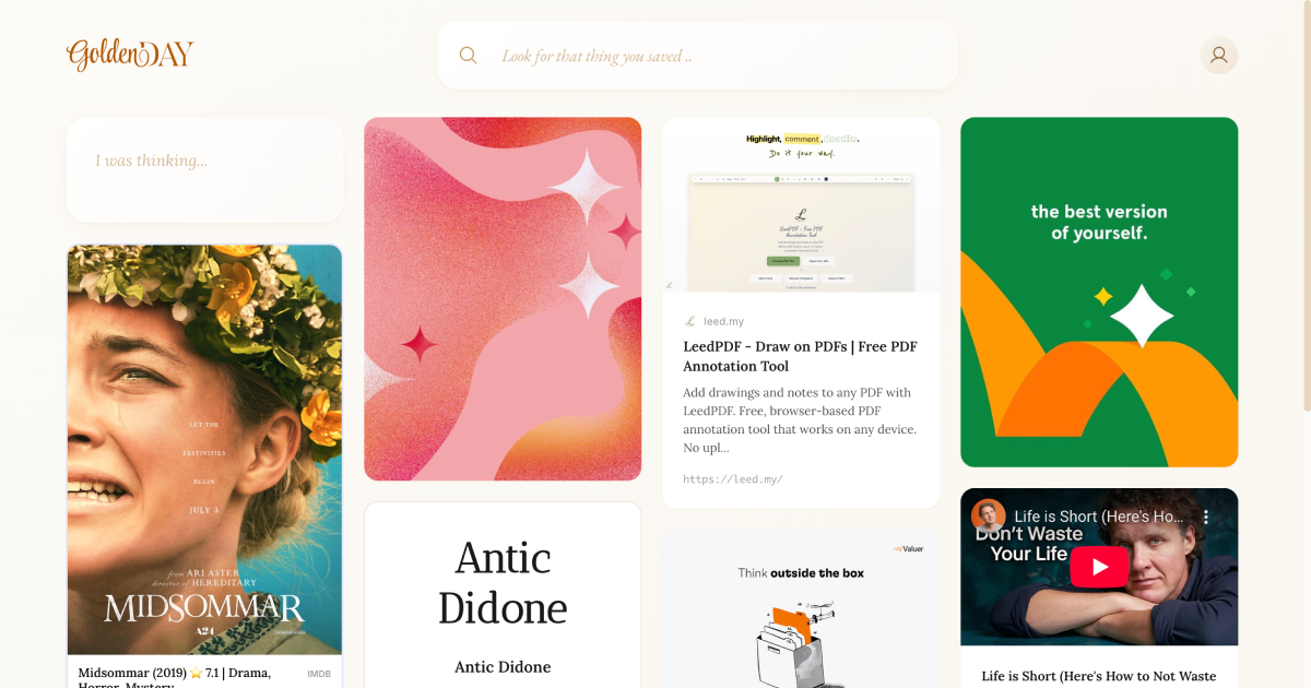 Golden Day - Main product screenshot demonstrating key features and user interface