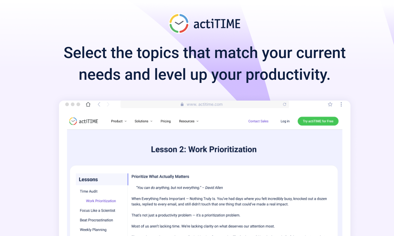 وسائط التدريب على إدارة الوقت Actitime - التدريب على إدارة الوقت Actitime 2