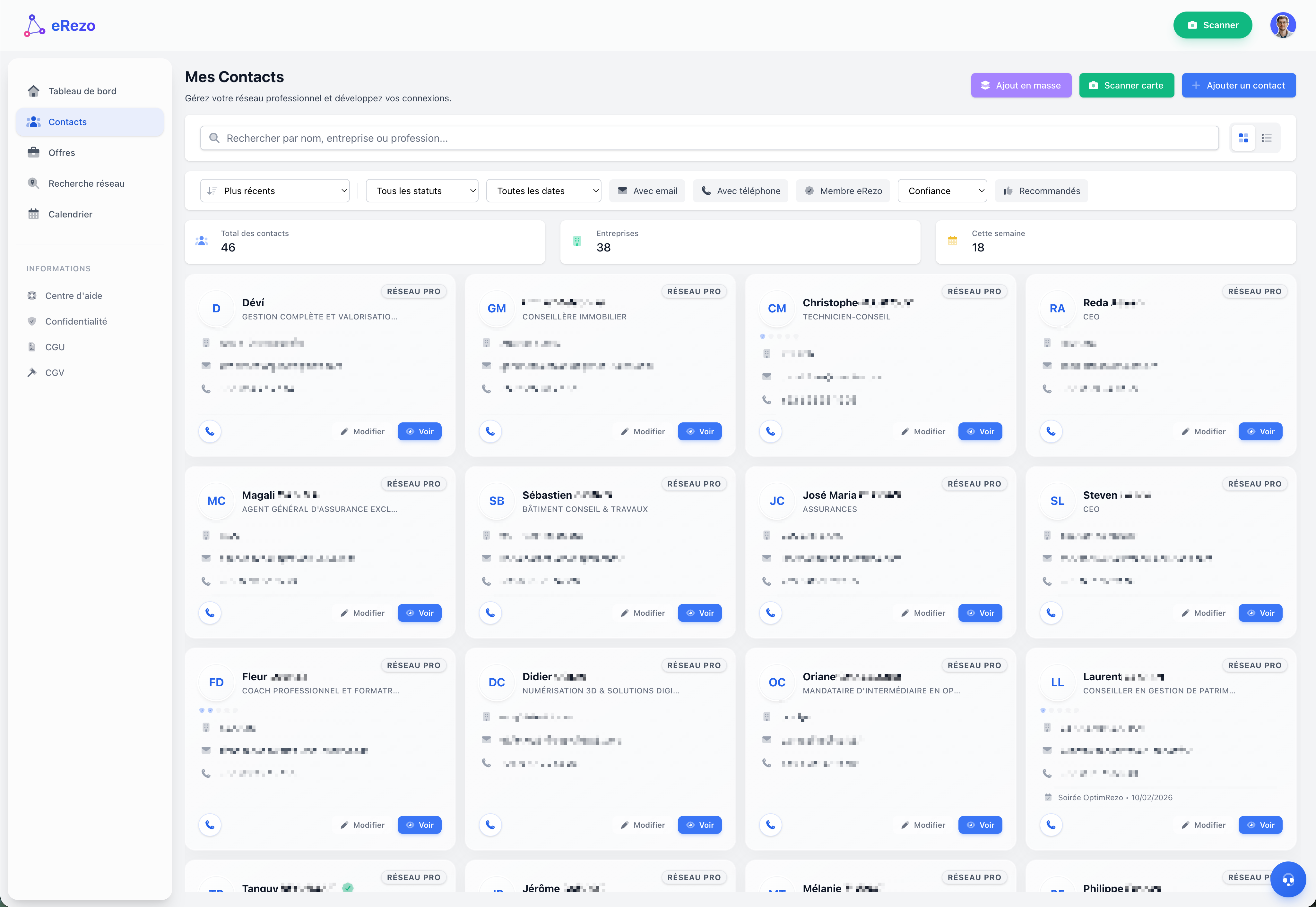 eRezo - Main product screenshot demonstrating key features and user interface