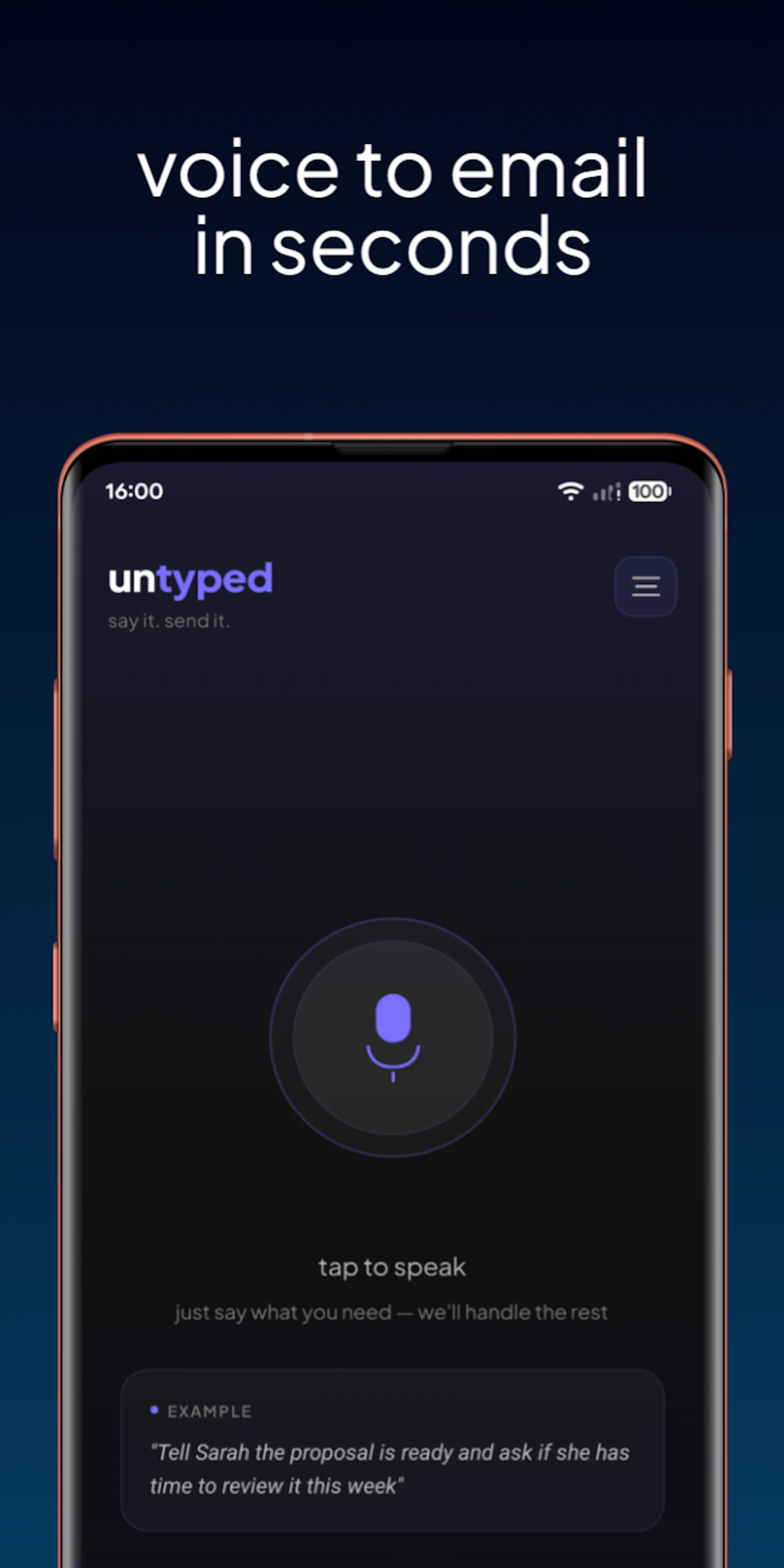 Untyped — Voice to Email screenshot 1