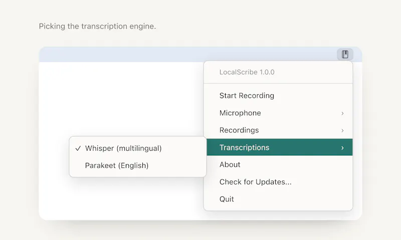 LocalScribe. Transcribe locally on Mac. screenshot 5