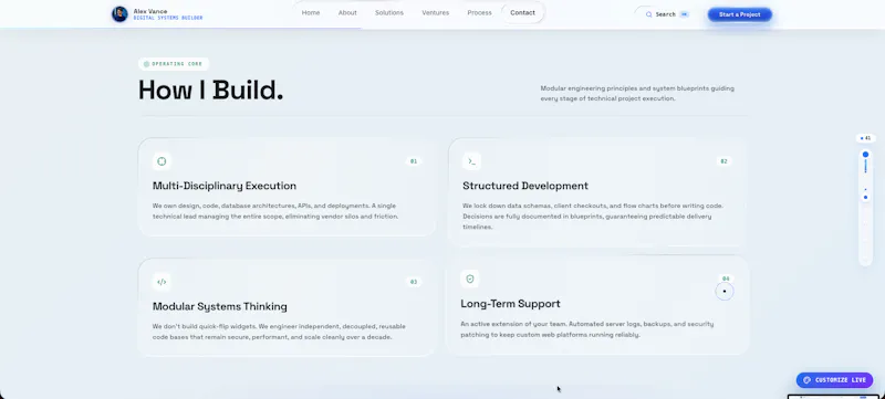 Liquid Glass Portfolio for Tech Founders screenshot 3