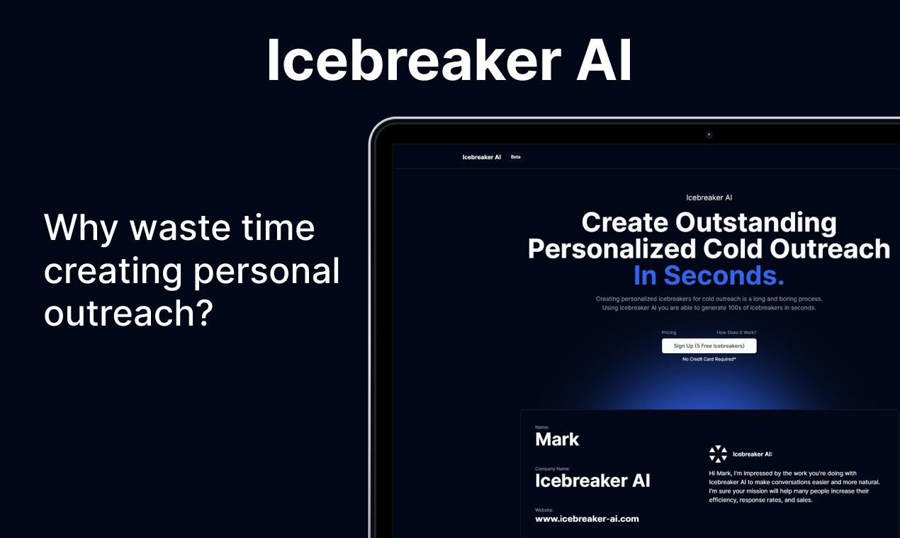 وسائط كاسحة الجليد AI - إنشاء توعية باردة مخصصة في الثواني 2