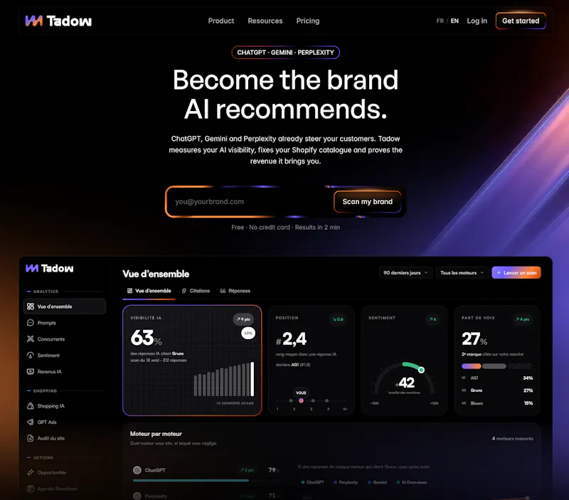Tadow AI screenshot 2