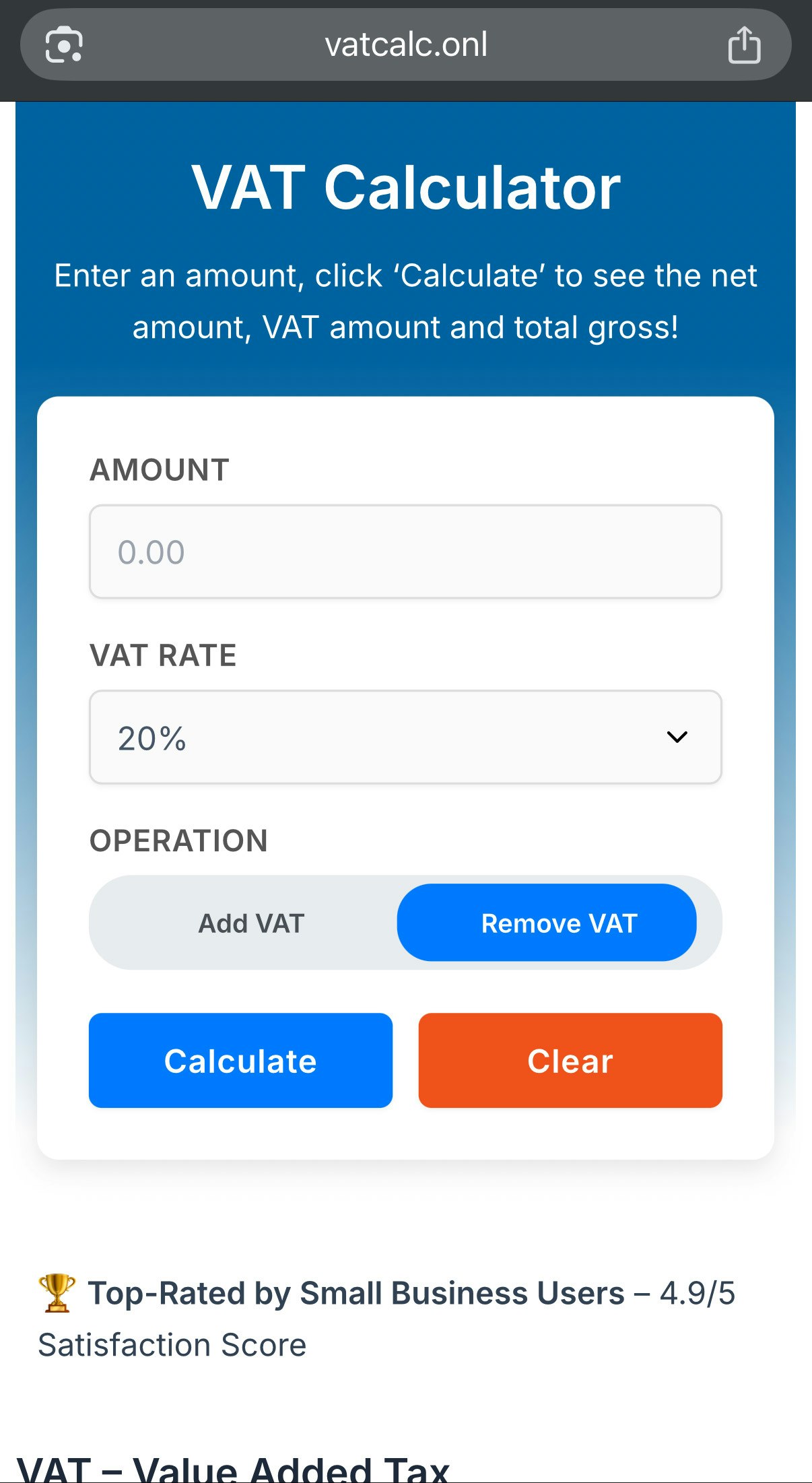 VAT Calculator gallery image