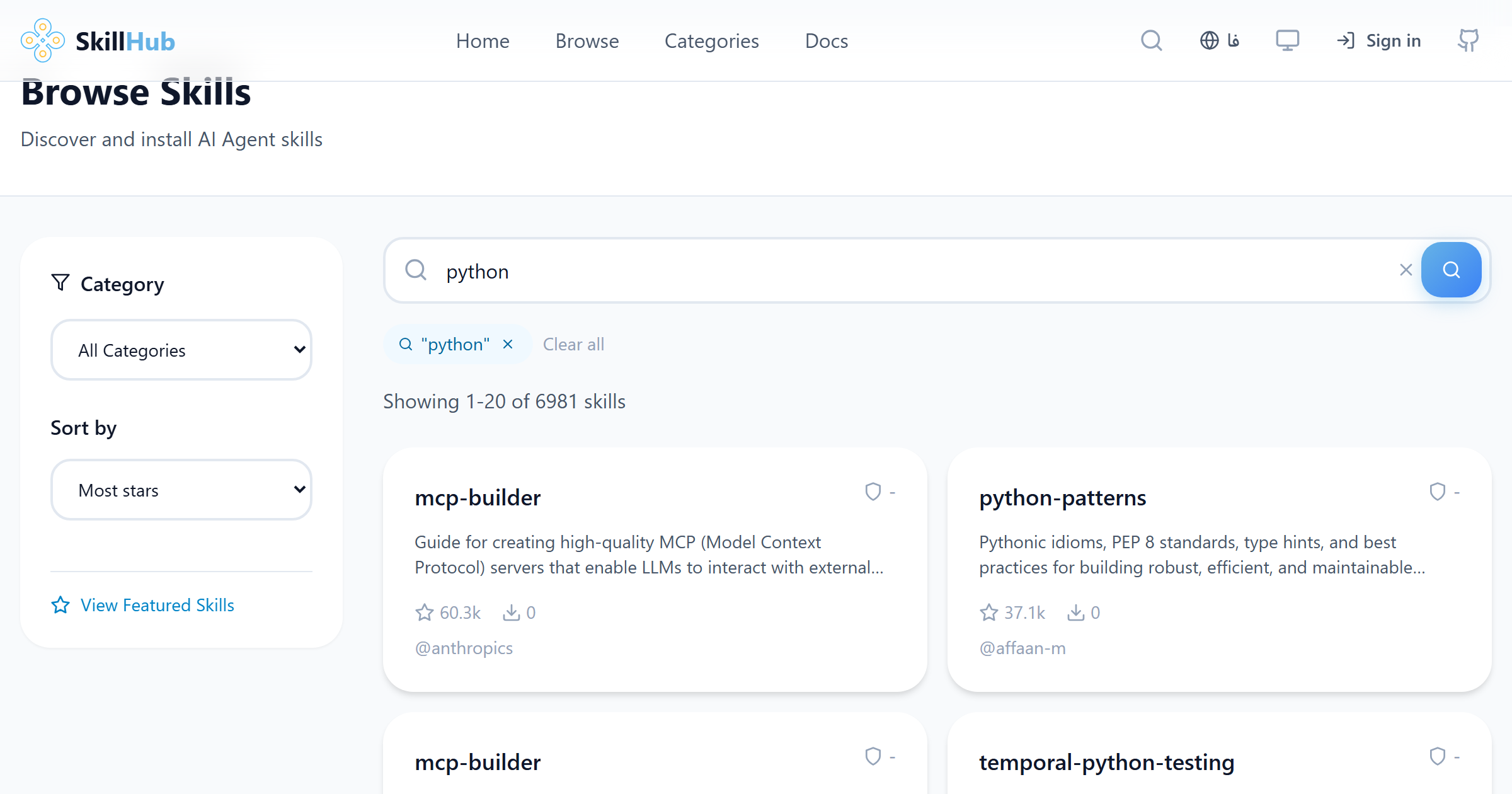 SkillHub for AI Agents - Screenshot 5 showing product features and functionality