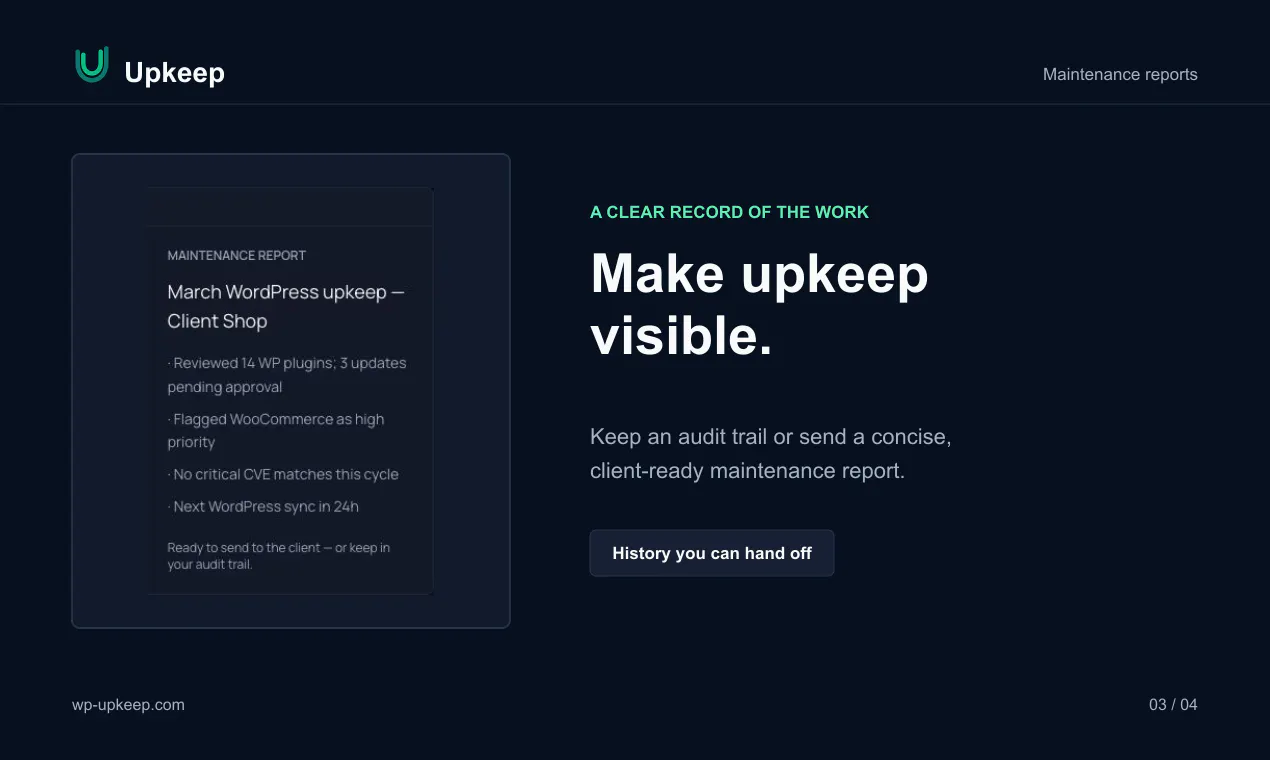 Upkeep gallery image