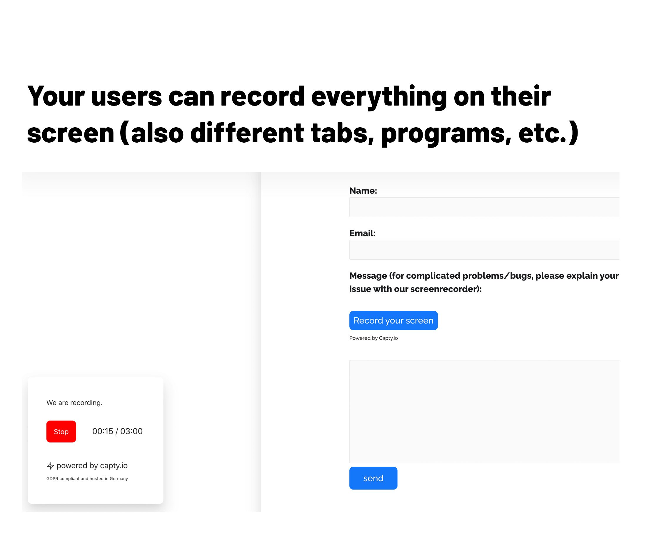 Capty.io | Screen recording integrations gallery image
