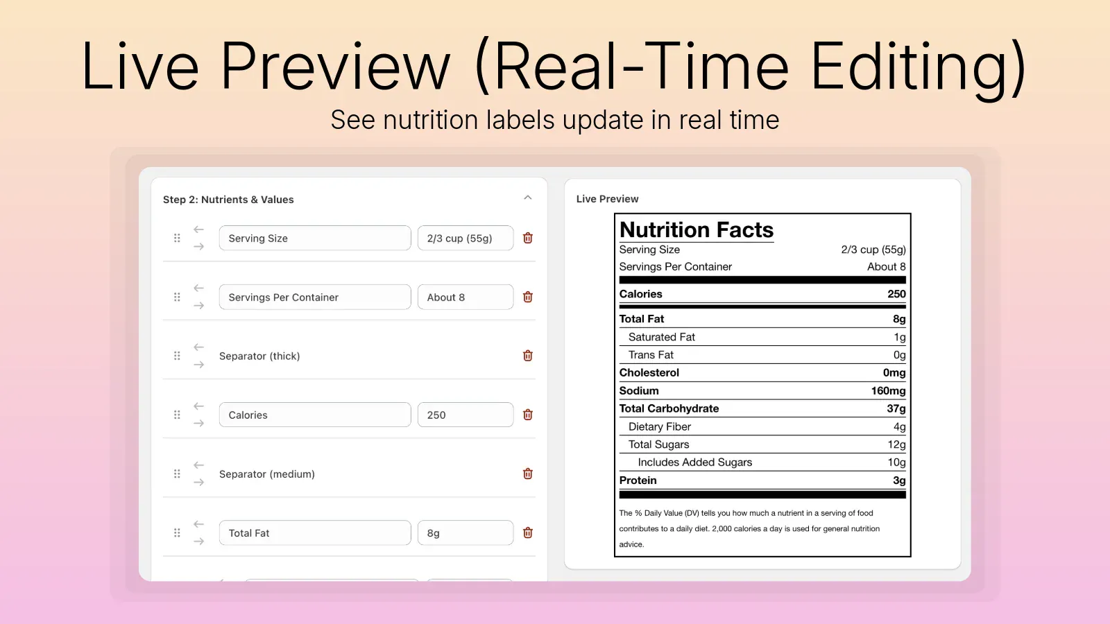 KL ‑ Nutrition Facts Label screenshot 3
