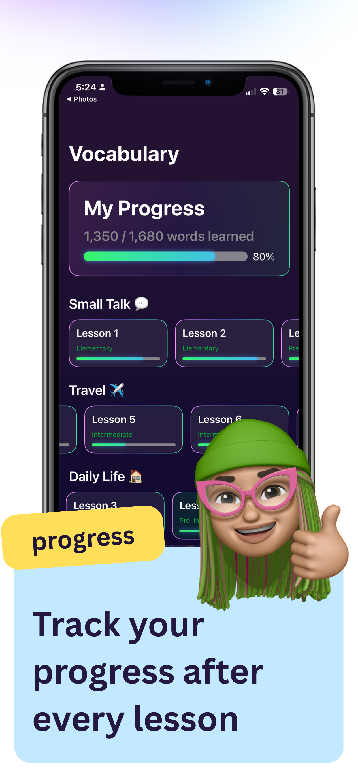 VocaTalk for English Fluency - Screenshot 3 showing product features and functionality