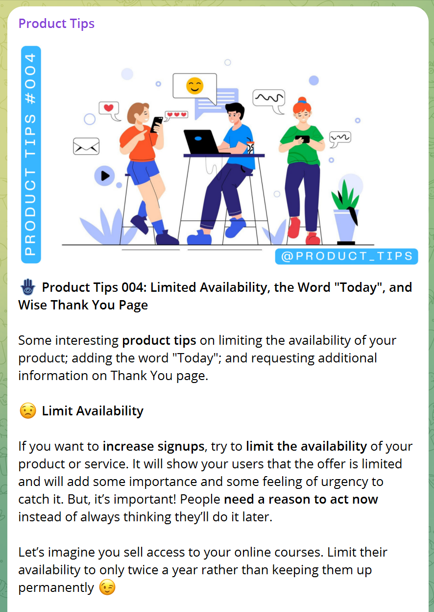 Mídia 2 de Dicas de produto - Idéias, dicas e insights de produtos.Publicado duas vezes por semana.