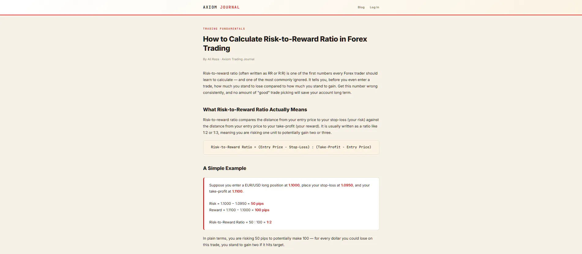 Axiom Trading Journel screenshot