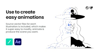 Pacote de ilustrações para aprimorar apresentações no Notion e estimular a criatividade.