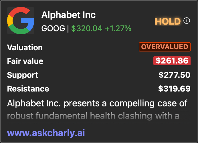 Charly AI – Stock Research Assistant - Screenshot 2 showing product features and functionality