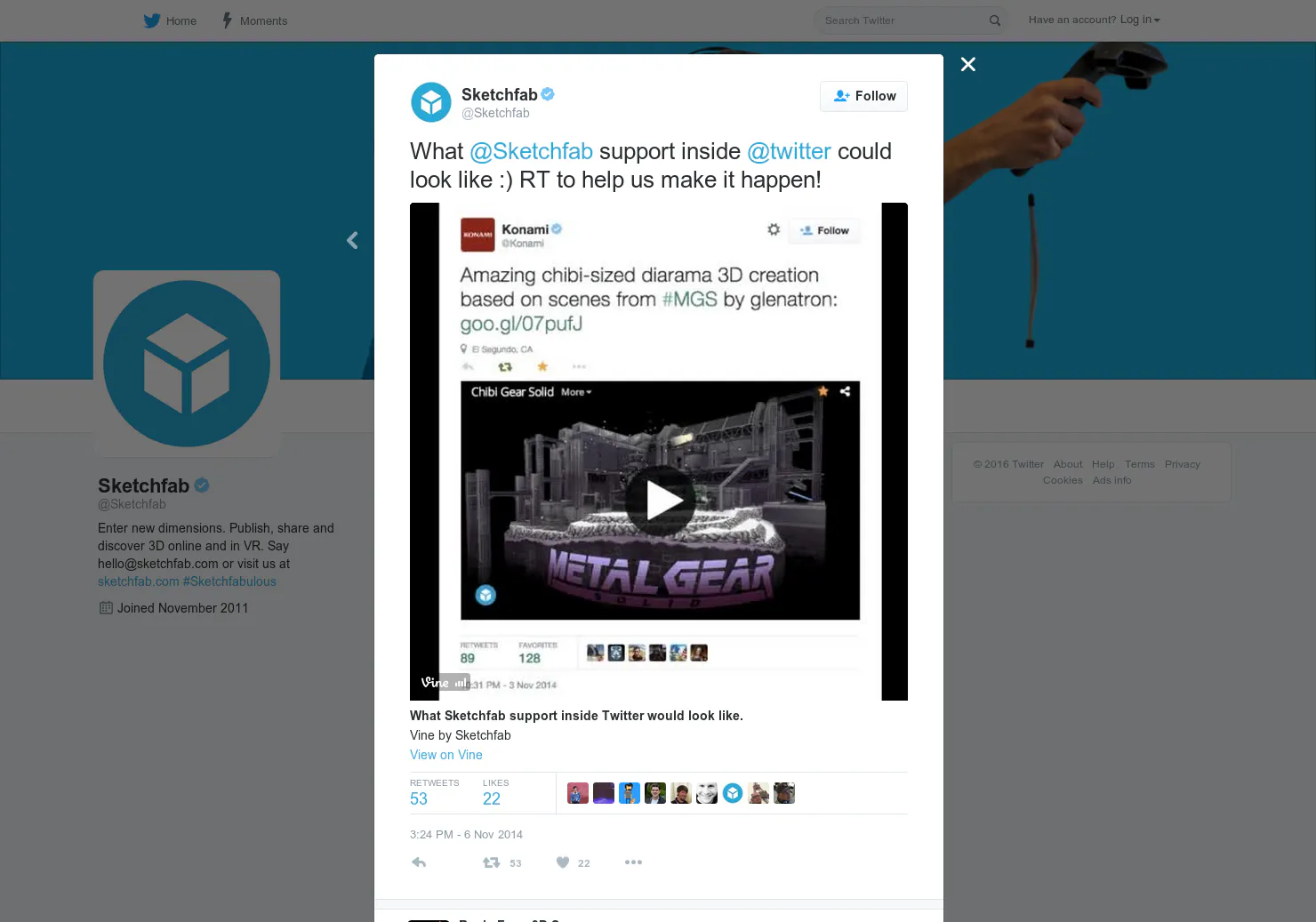 3D twitter cards