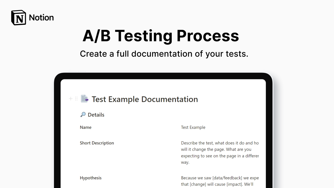 개념 A/B 테스트 템플릿 - 개념으로 테스트, 측정, A/B 테스트 프로세스 향상 미디어 2