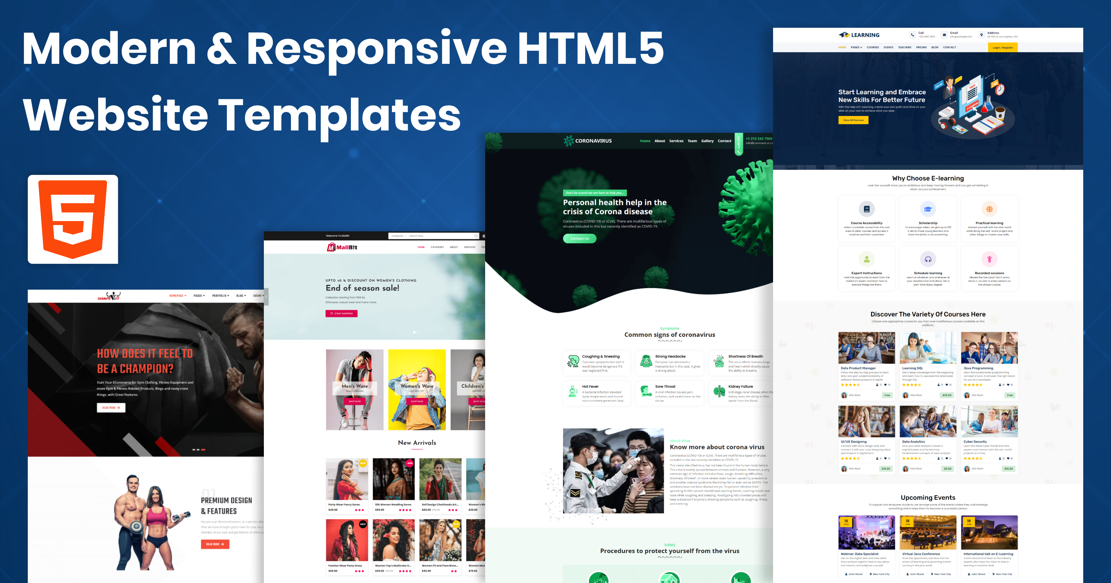 Modelos de sites de e-learning