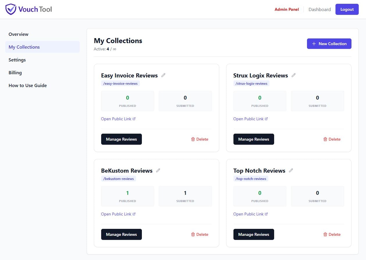 Vouch Tool - Screenshot 3 showing product features and functionality