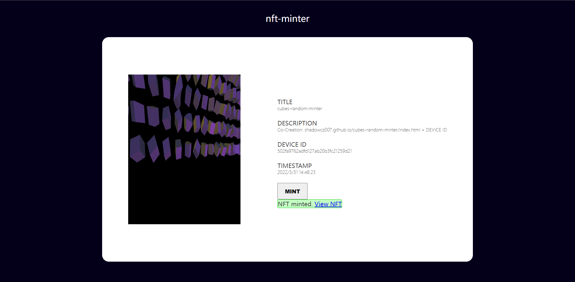 cubes-random-minter gallery image