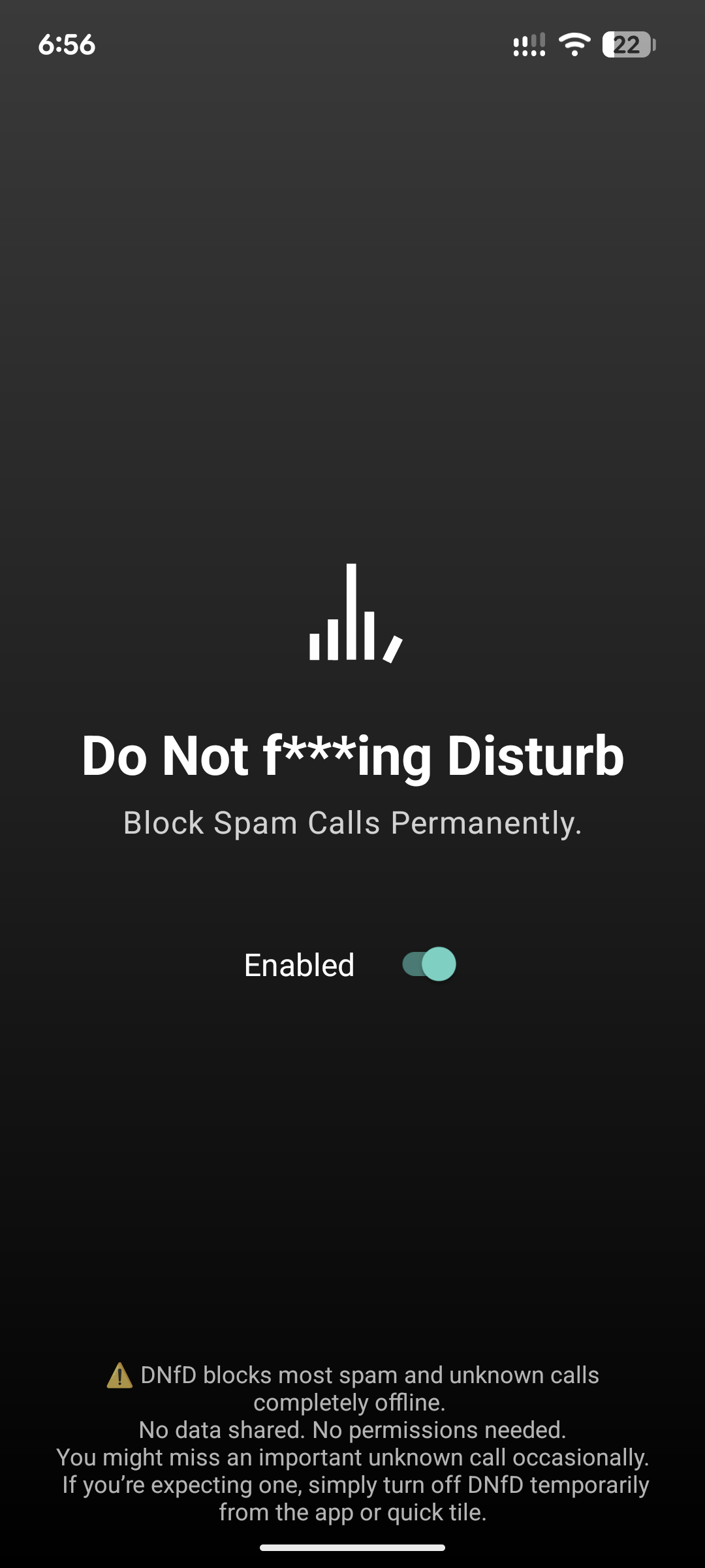 DNfD - Do Not f***ing Disturb - Main product screenshot demonstrating key features and user interface