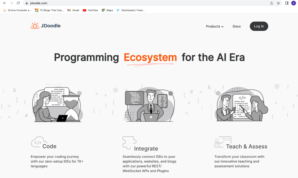 How to write programs in your website and redirect it in JDoodle