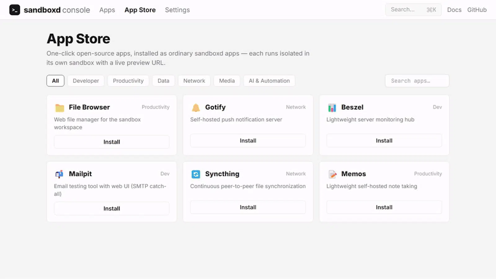 sandboxd screenshot 4