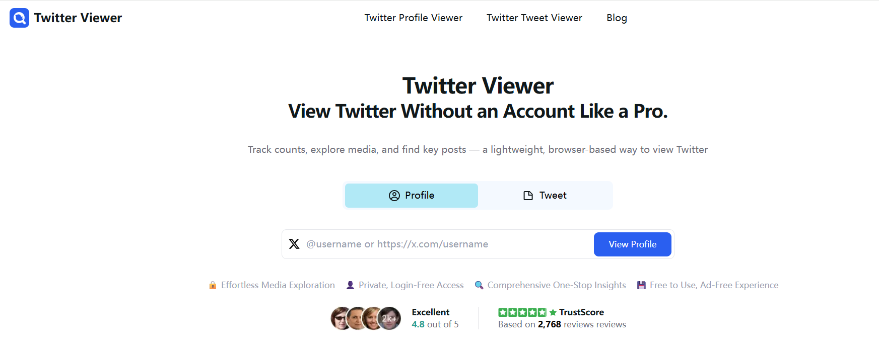 Twitter Viewer - Main product screenshot demonstrating key features and user interface
