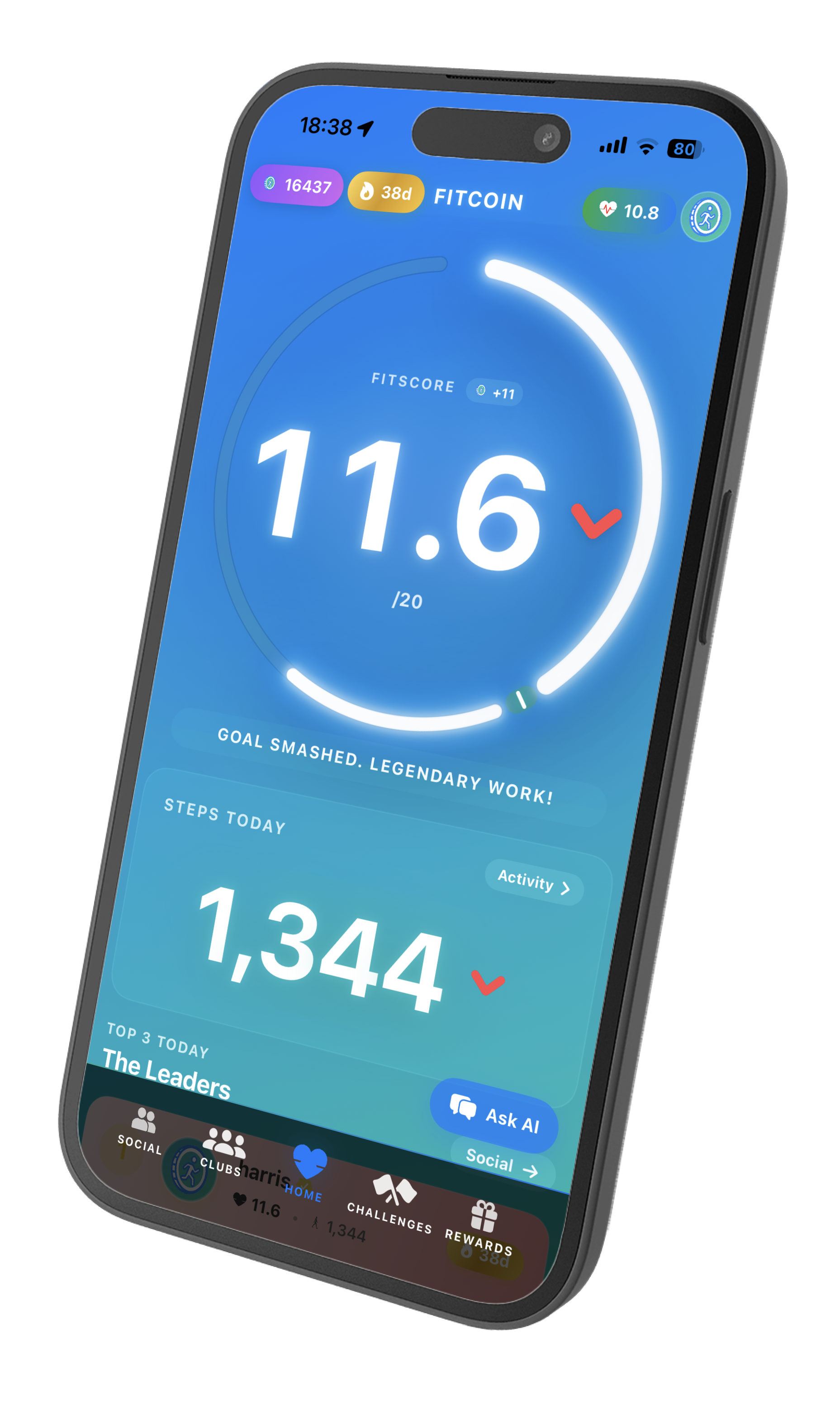 FitCoin: Fitness & Gym Rewards - Main product screenshot demonstrating key features and user interface