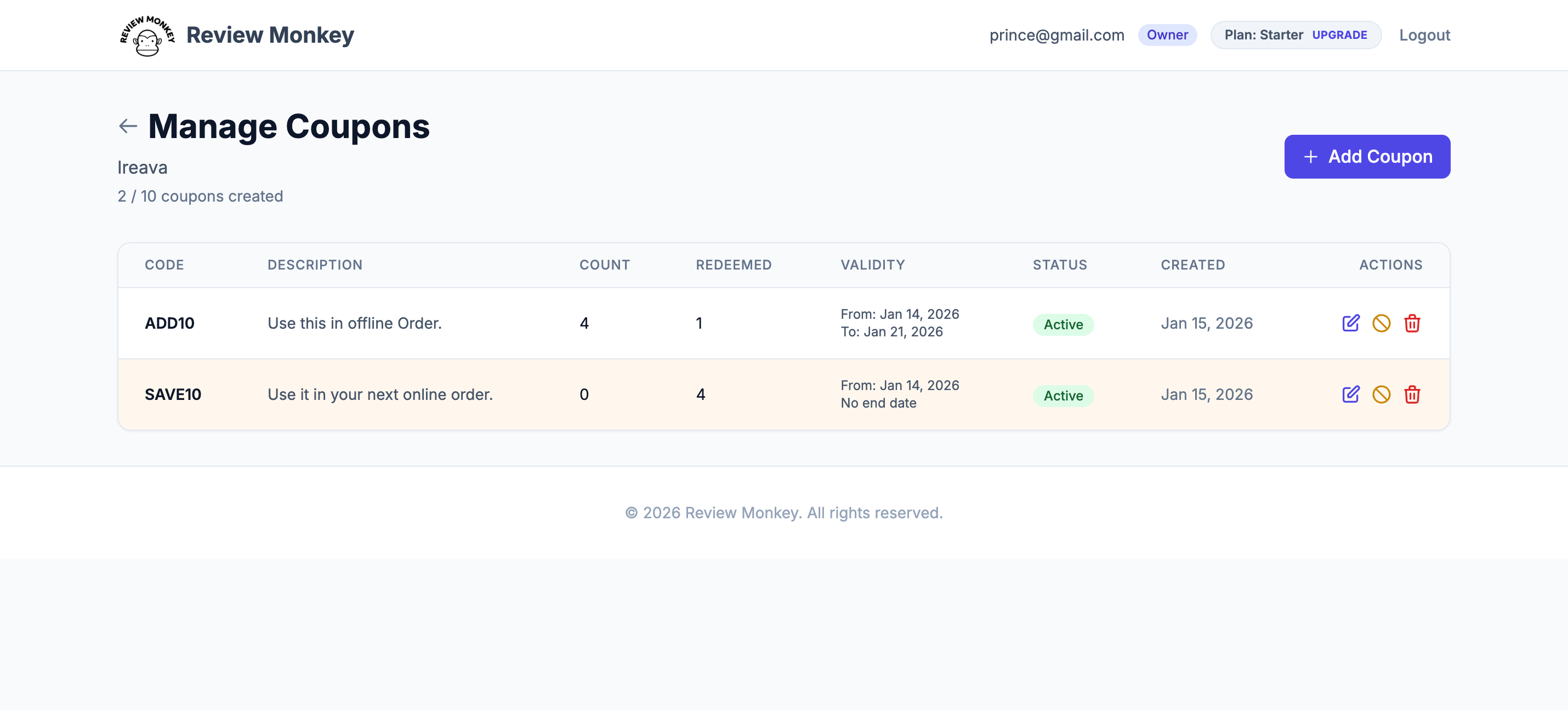 Review Monkey - Screenshot 2 showing product features and functionality