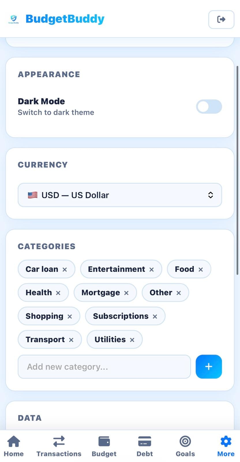 BudgetBuddy gallery image