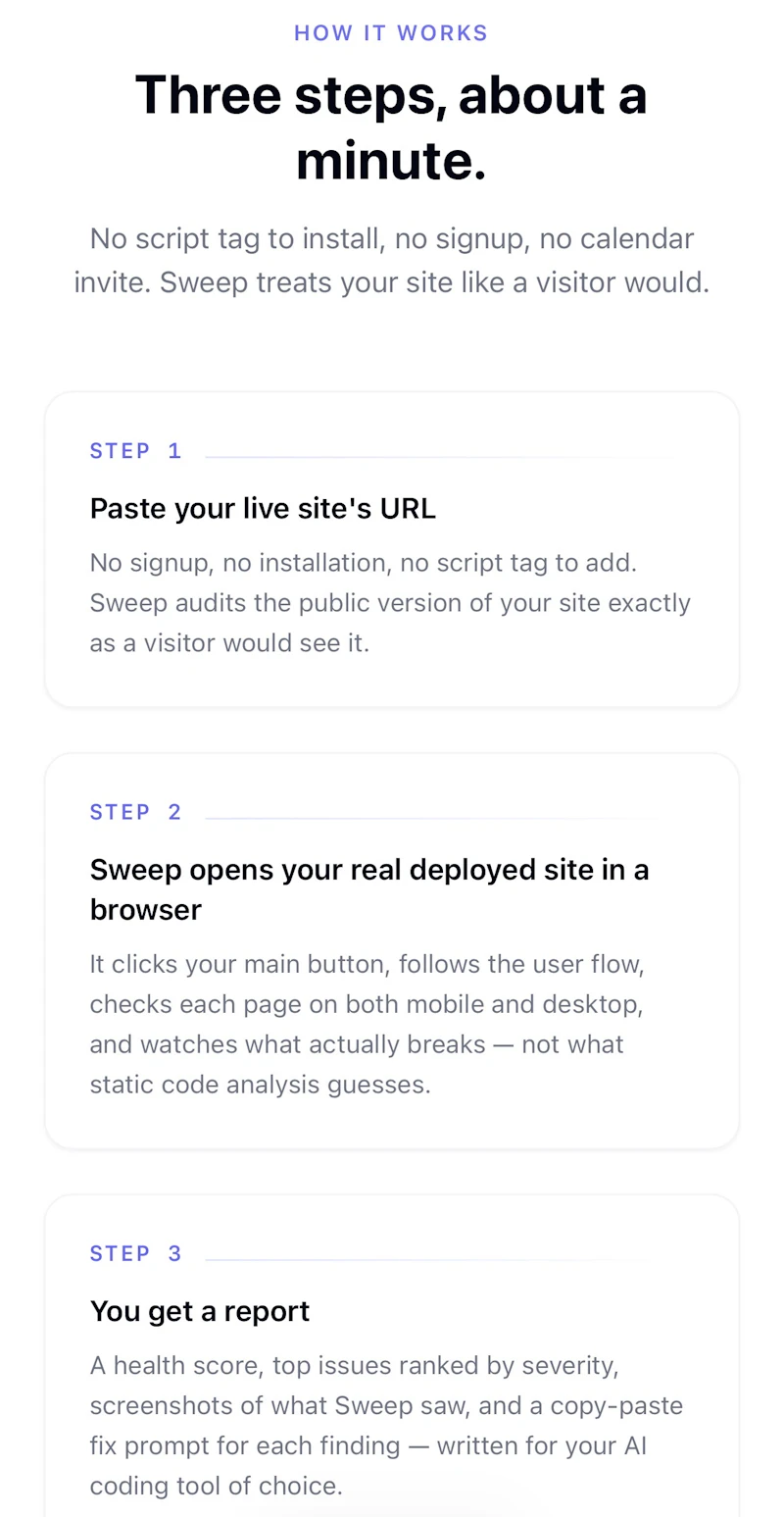 Sweep screenshot 2