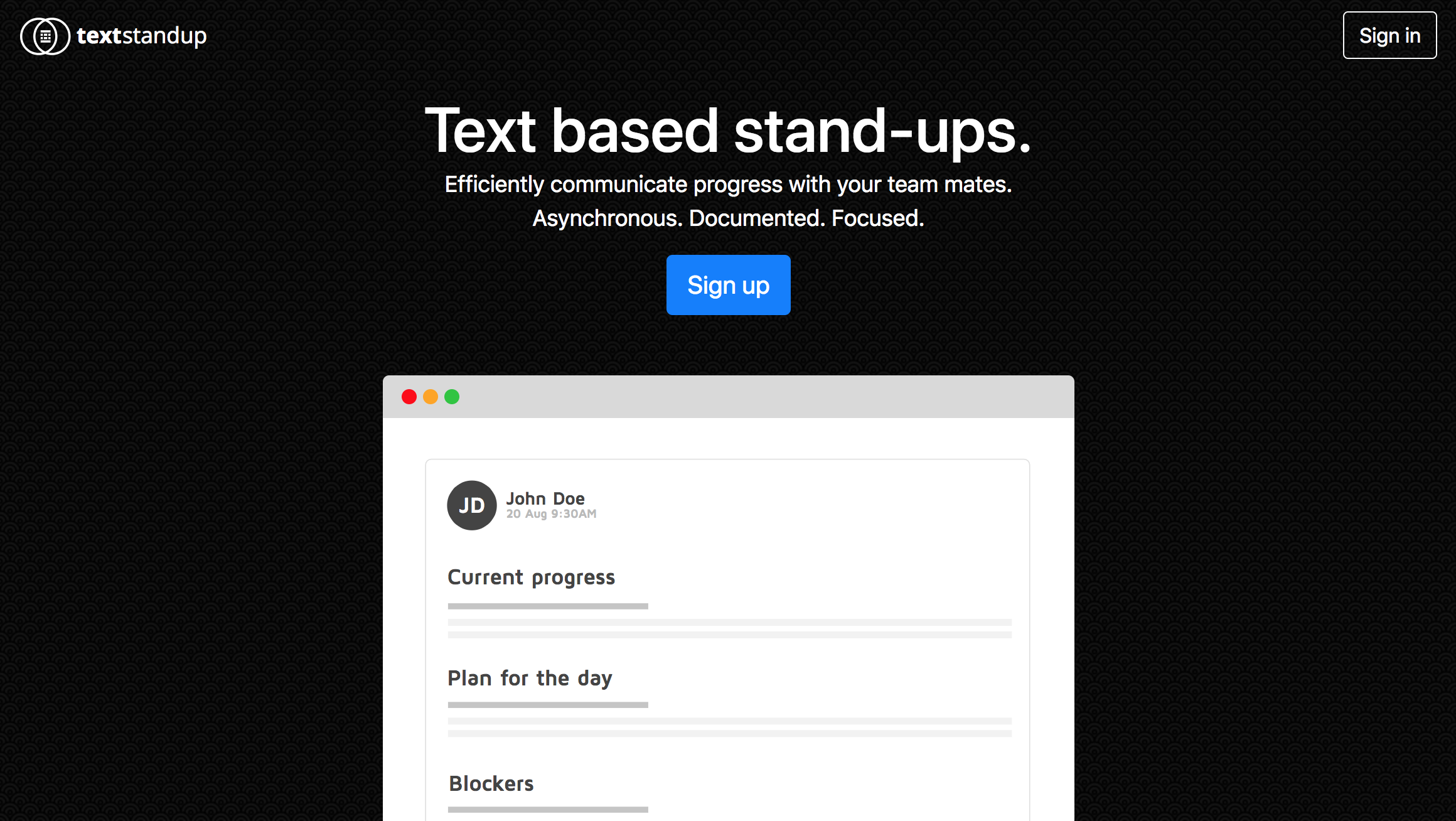 Textstandup gallery image